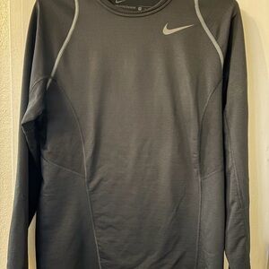 Nike Charcoal Long Sleeve Performance Shirt hyper warm fitted